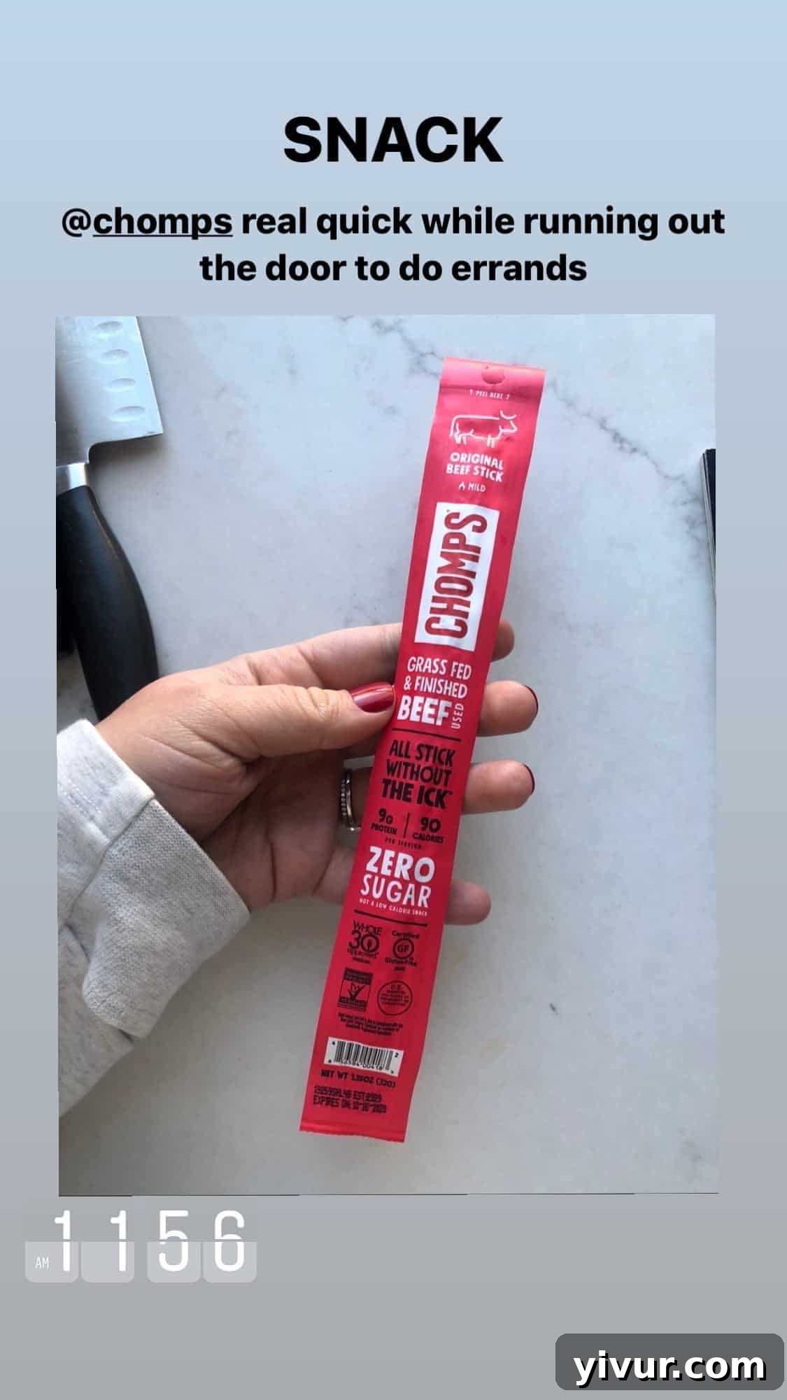 Chomps beef stick - a convenient, high-protein keto snack