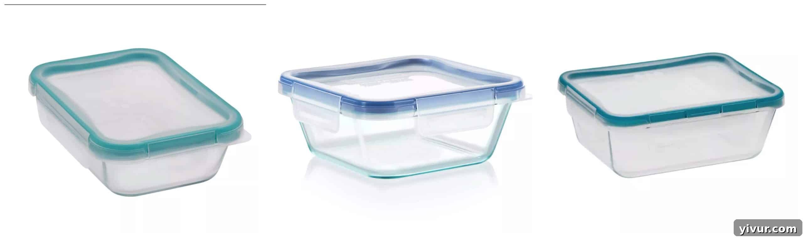 Stackable glass meal prep containers
