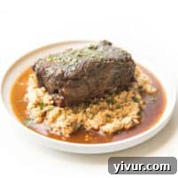 Instant Pot Keto Braised Short Ribs ready to be served.