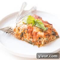 Keto Lasagna with Zucchini Noodles on a plate