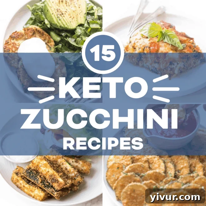 A vibrant assortment of various keto zucchini dishes showcasing the vegetable's versatility in low-carb cooking.