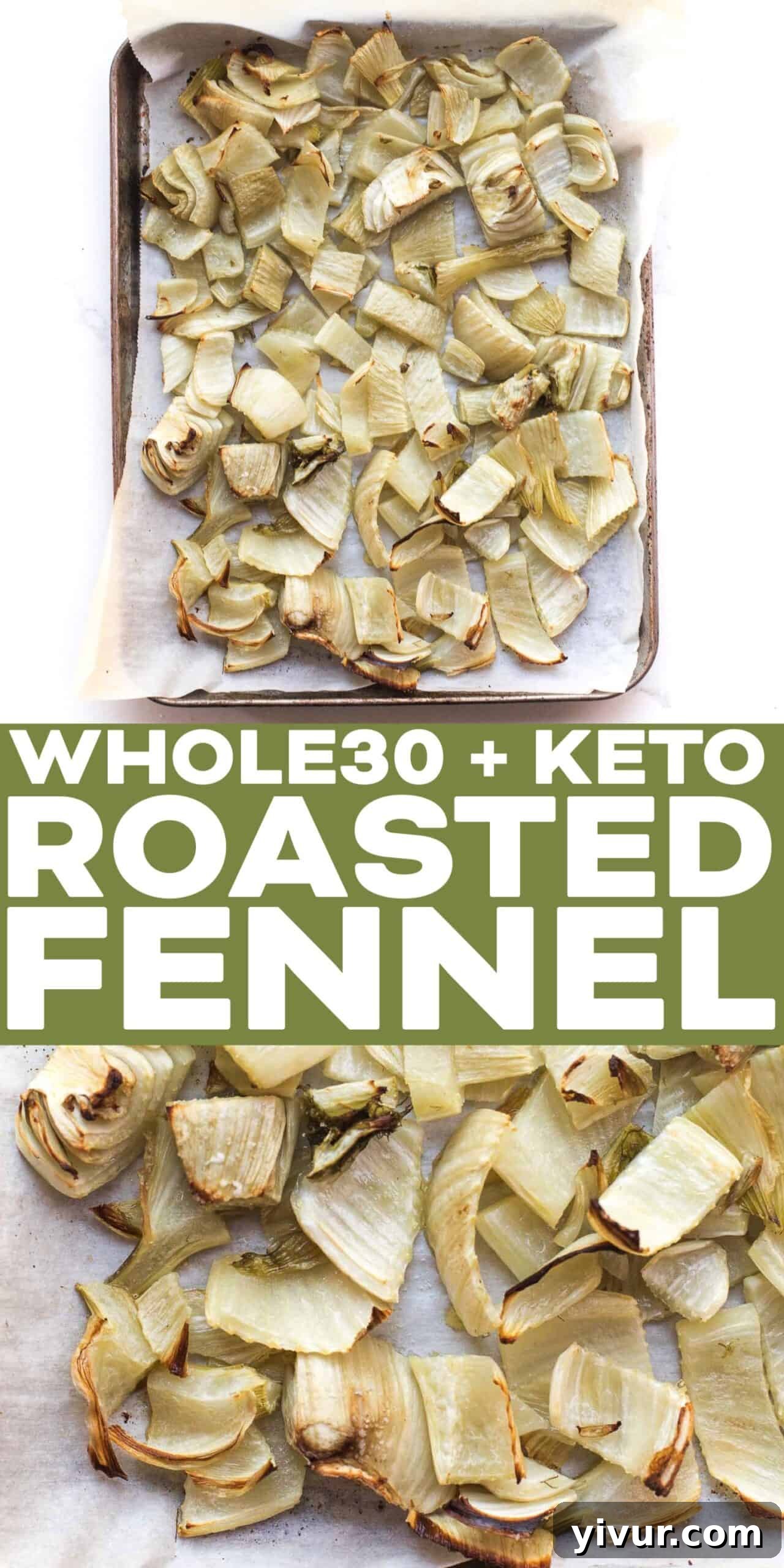 Flavorful Roasted Fennel for Whole30 and Keto 5 A beautifully composed shot of roasted fennel, showcasing its texture and delicious appeal.