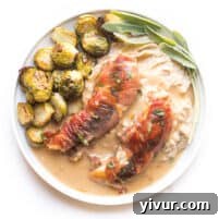 Whole30 + Keto Creamy Apple Cider Prosciutto Wrapped Chicken