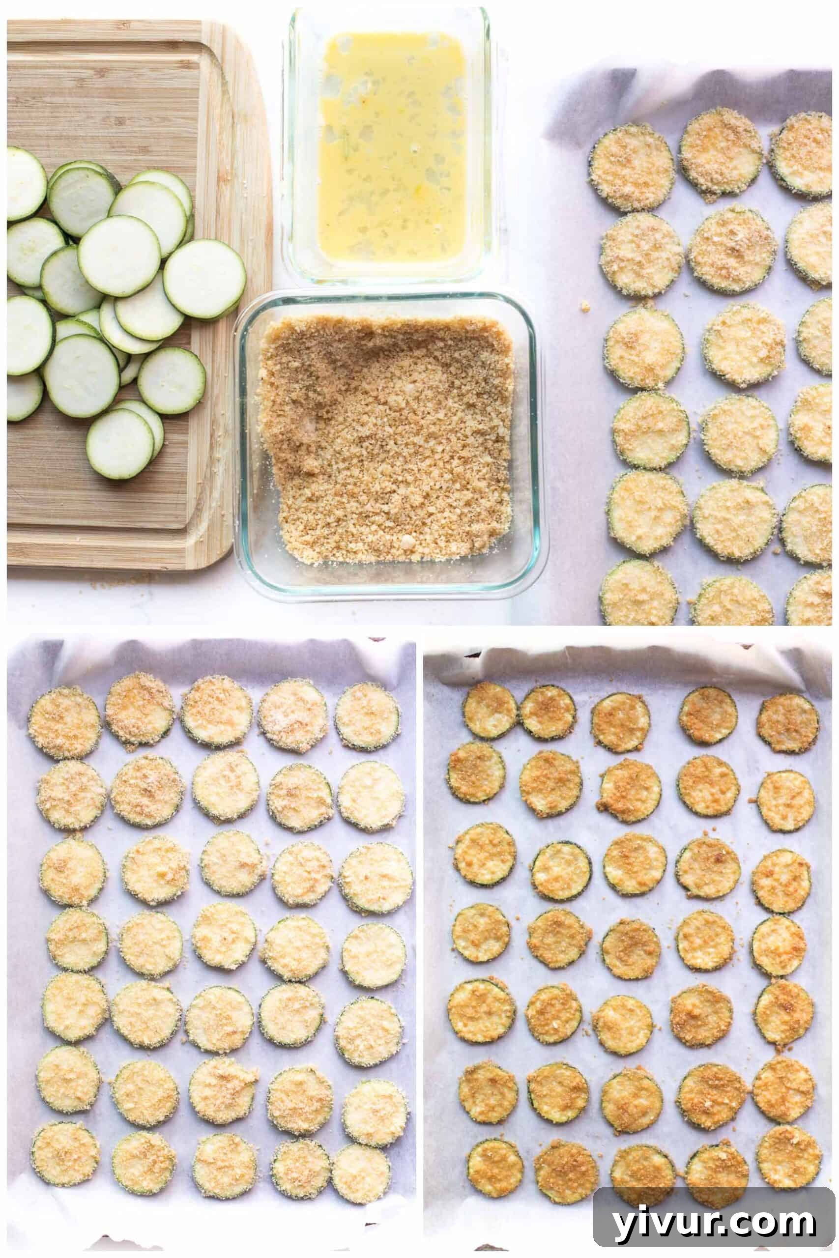 steps to making keto crispy parmesan zucchini bites