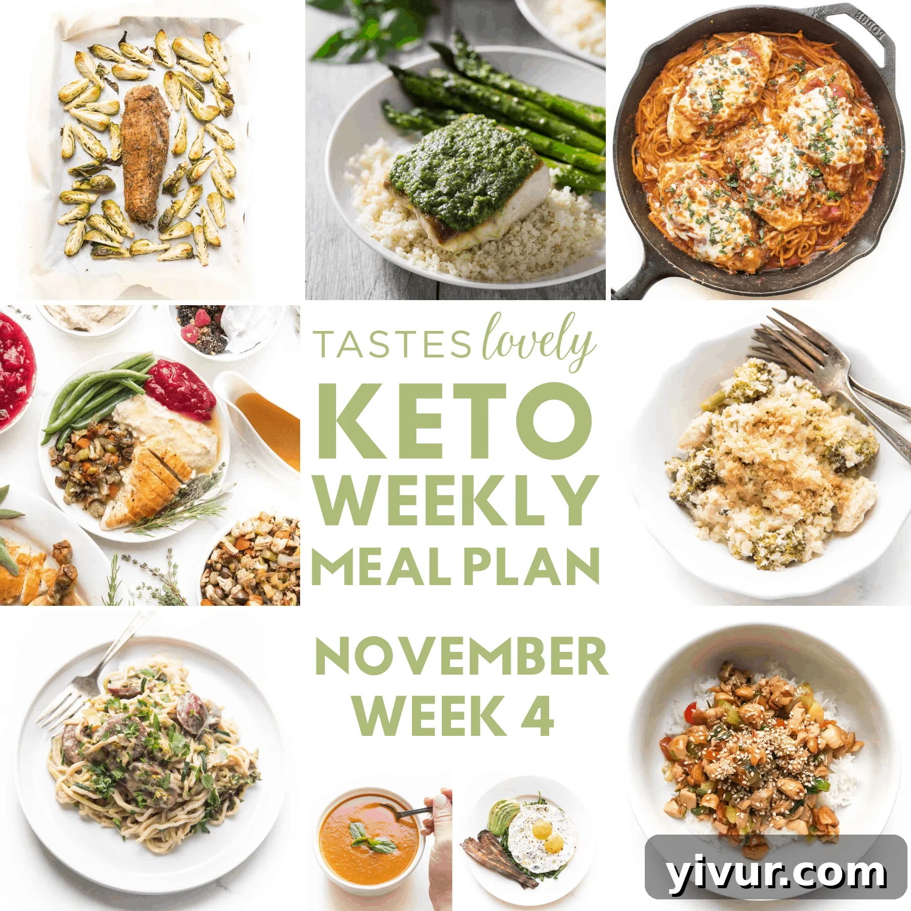 A vibrant and appetizing keto meal spread, showcasing various low-carb dishes suitable for a weekly meal plan.