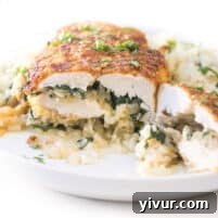 Keto Brie + Spinach Stuffed Chicken