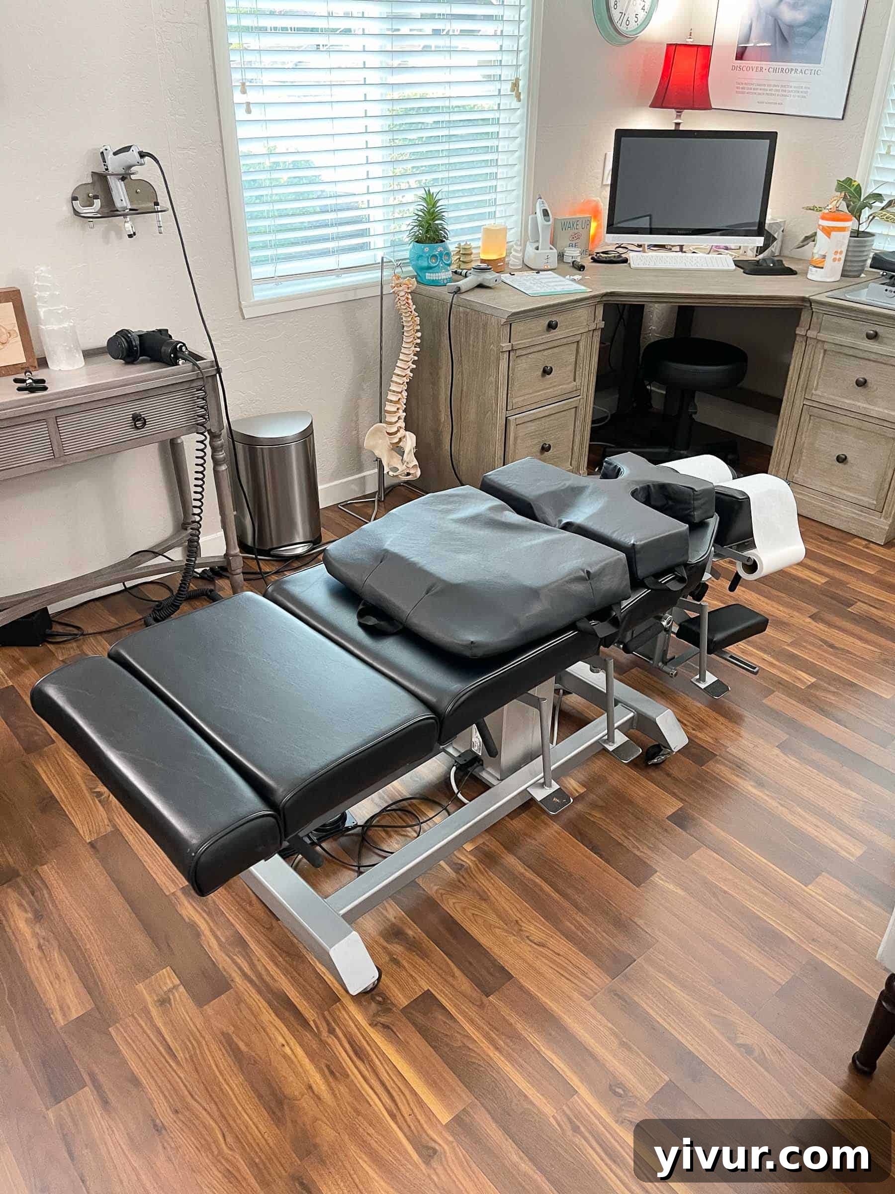 Pregnant woman receiving chiropractic adjustment