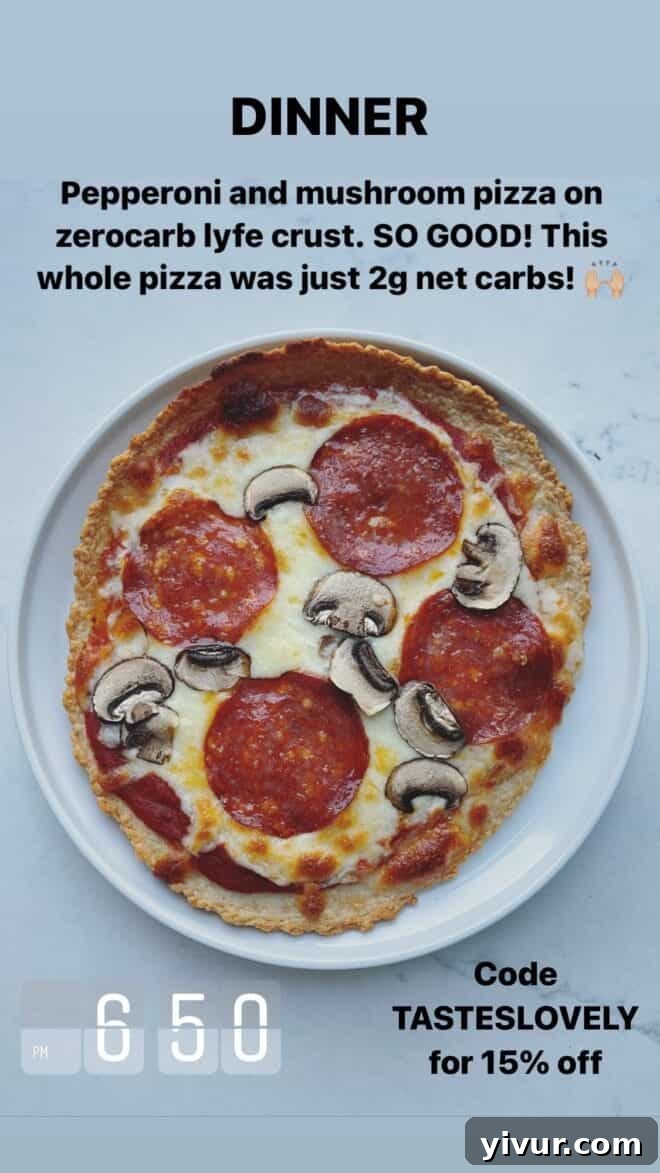 Edible March Adventures 14 Zero Carb Lyfe Pepperoni and Mushroom Pizza