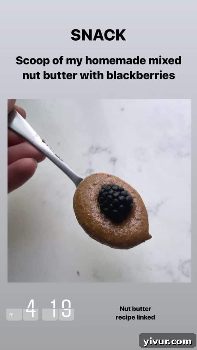 Edible March Adventures 20 Nut Butter with Blackberries as a snack