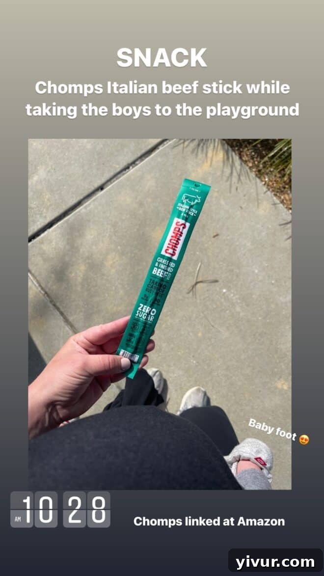 Edible March Adventures 5 Chomps Italian Beef Stick as a snack