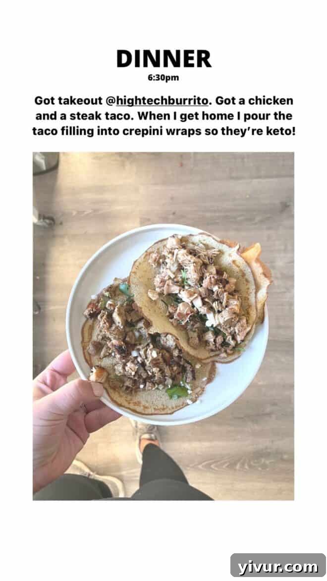 High Tech Chicken and Steak Tacos served in Crepini Wraps