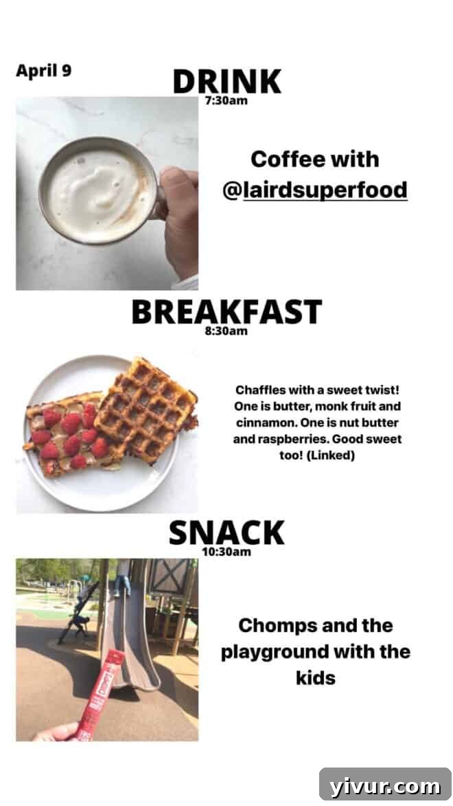 Keto Latte, Chaffles with butter, monk fruit, cinnamon, served with nut butter and fresh raspberries