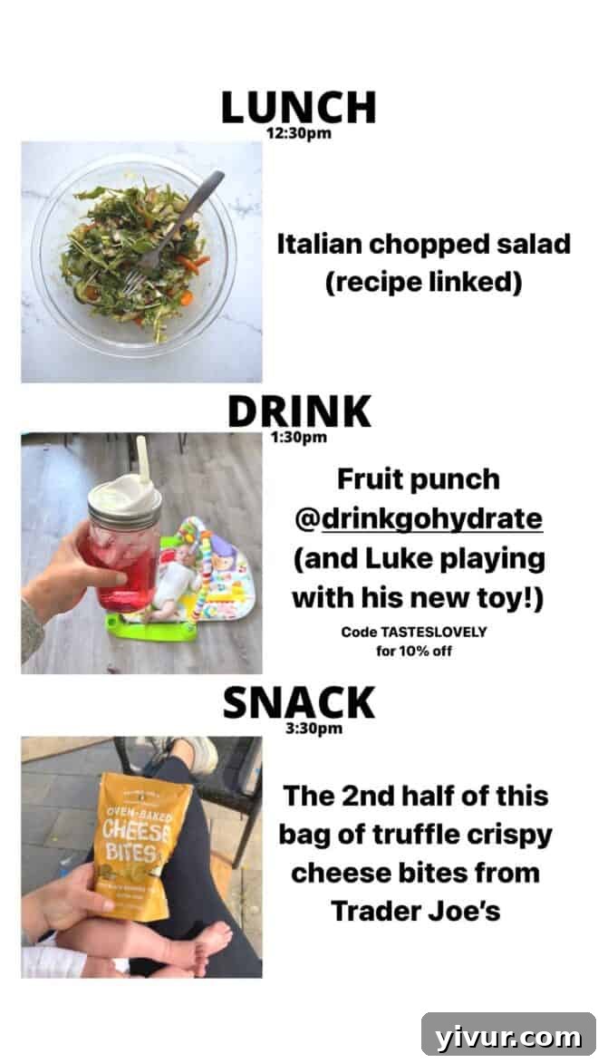 Italian Chopped Salad, hydrating GoHydrate, and gourmet Truffle Cheese Bites