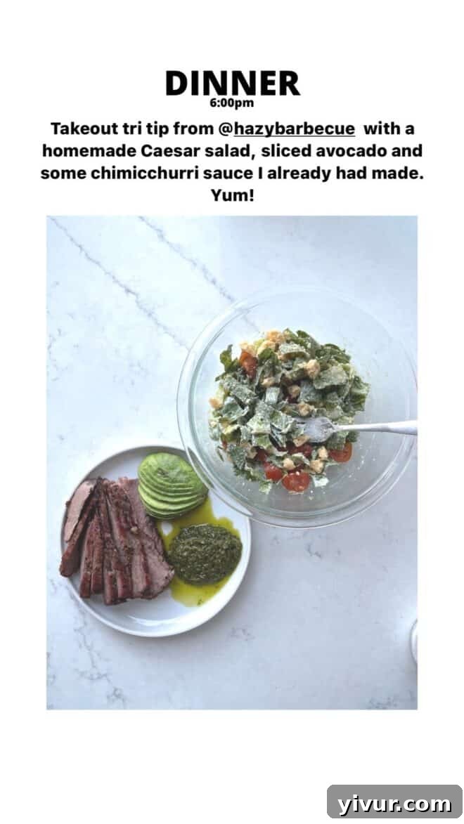 Succulent Tri-tip, crisp Caesar Salad, creamy Avocado, and zesty Chimichurri