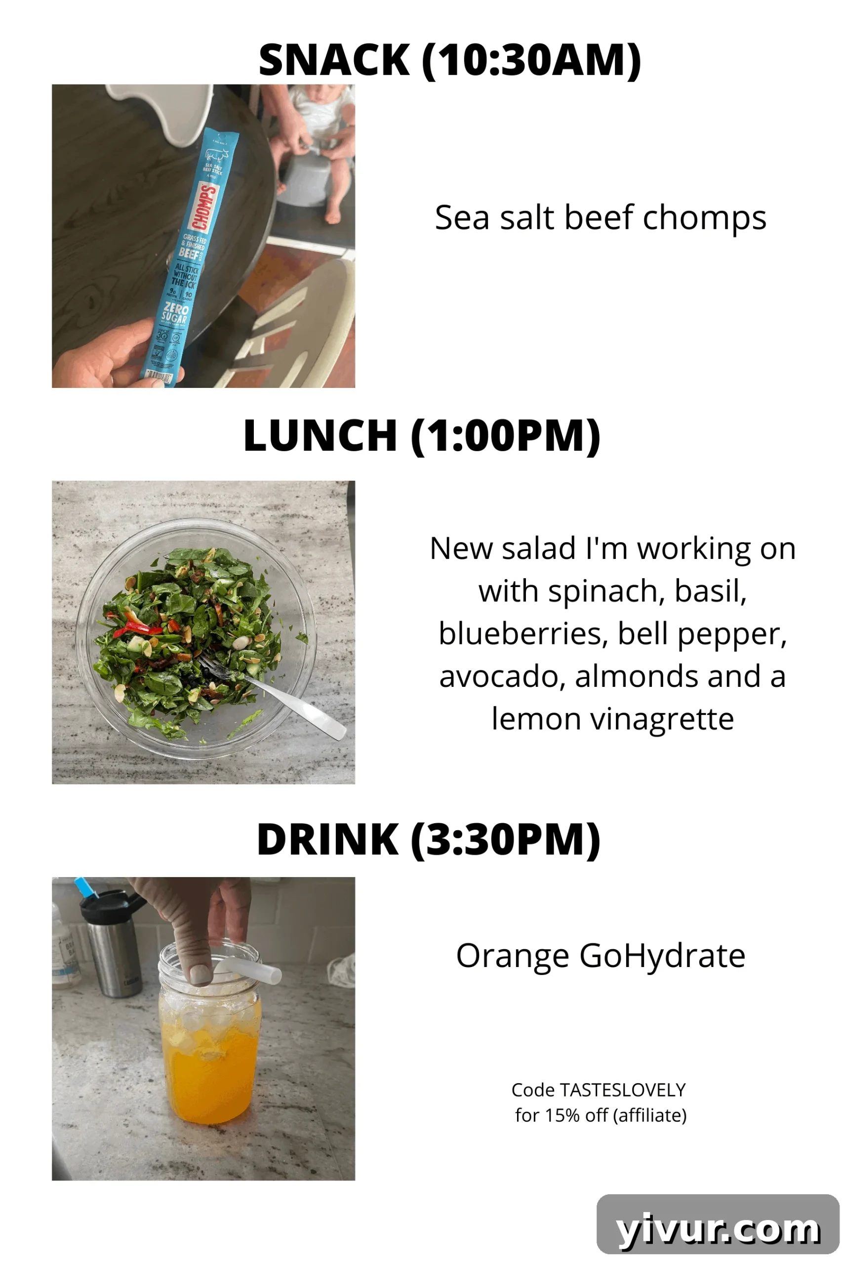 Chomps and GoHydrate for a revitalizing afternoon snack