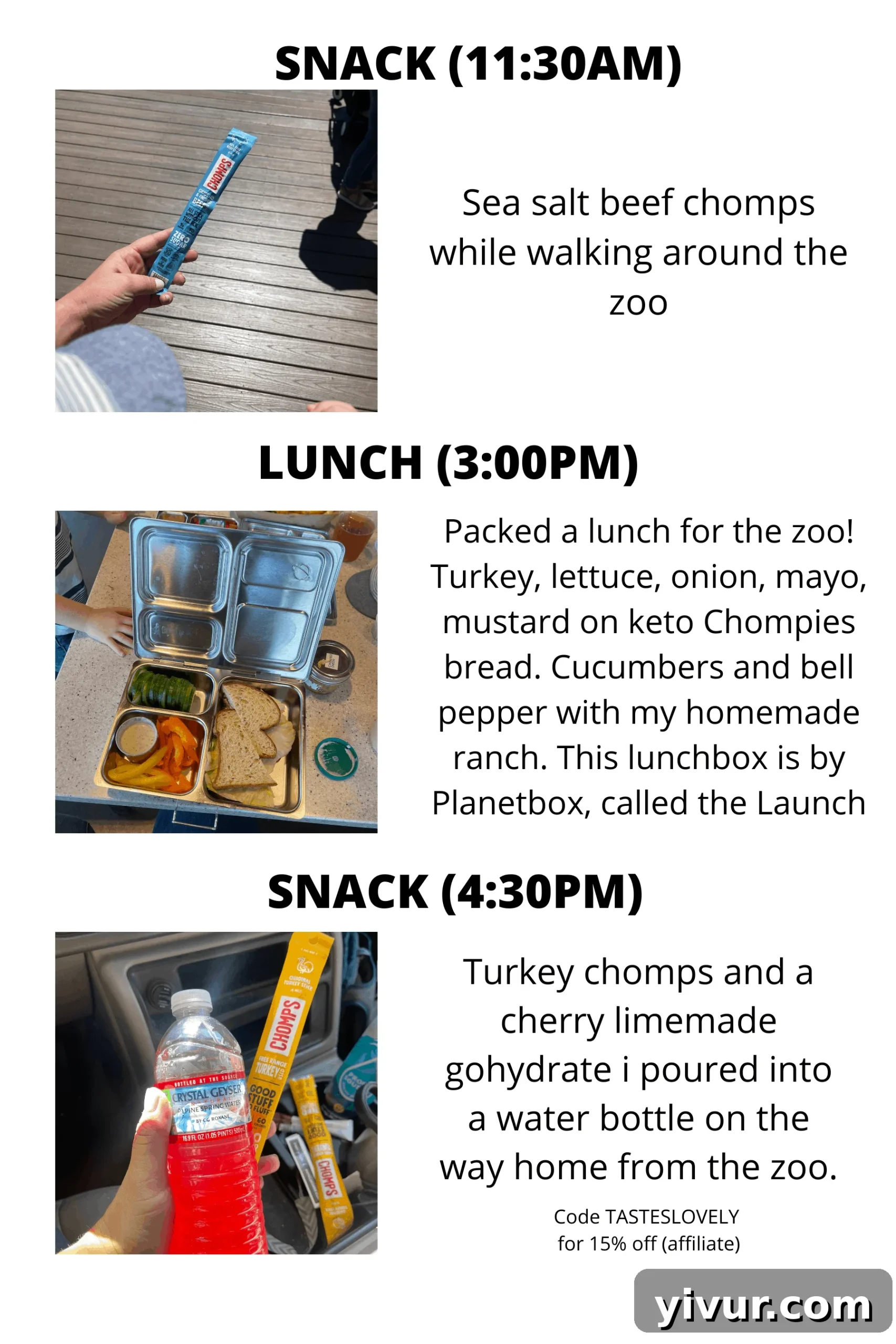 Chomps, homemade mayo and ranch, with GoHydrate