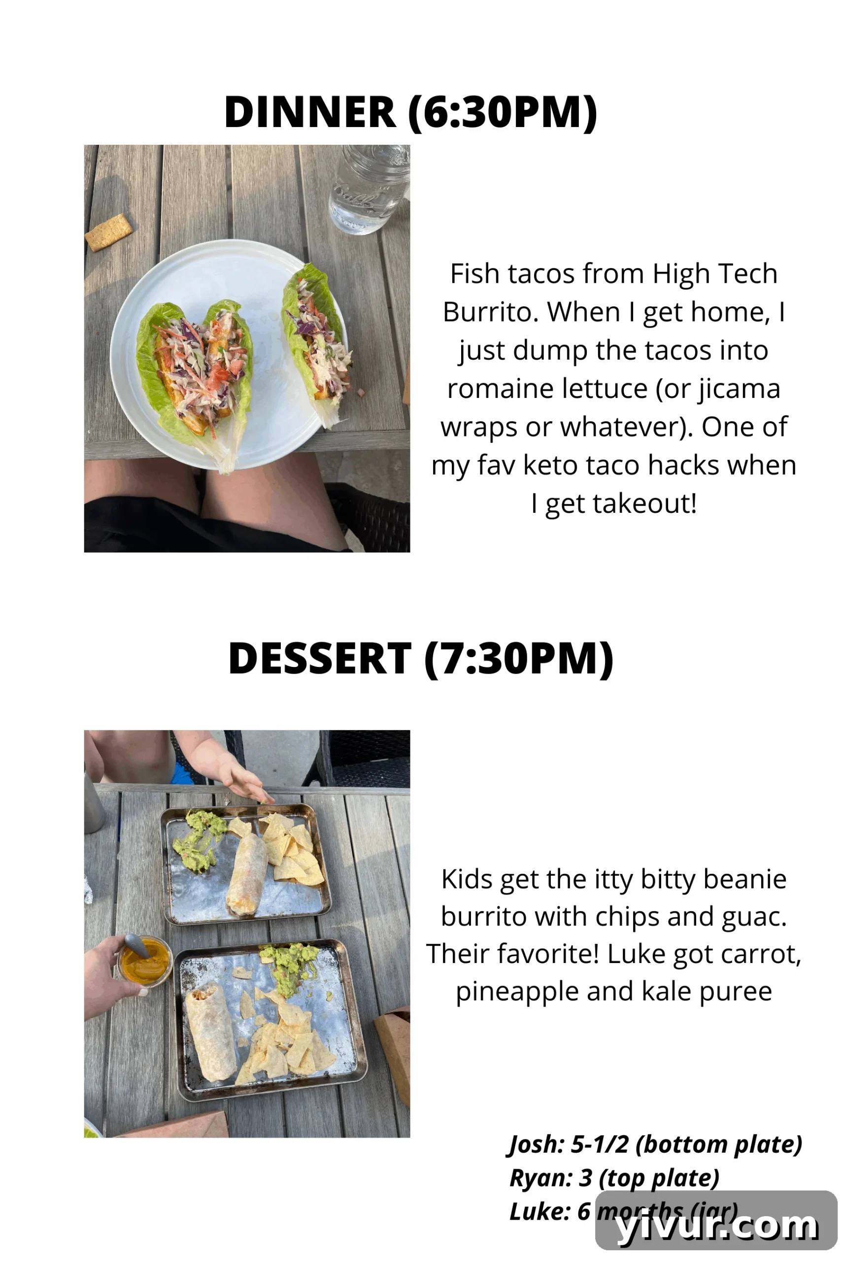 Evening meal, details to be added