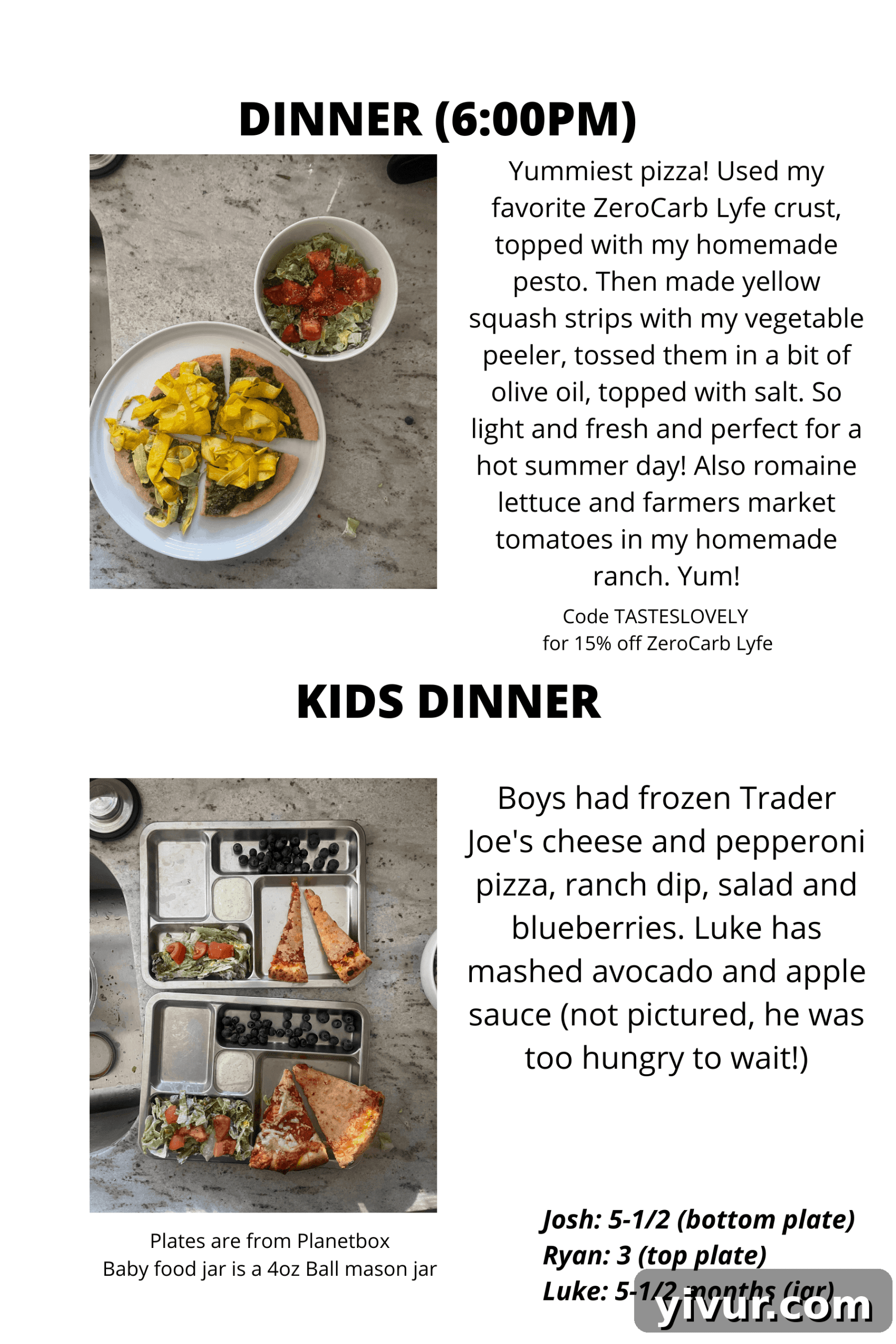 ZeroCarb Lyfe pizza crust with pesto and ranch dressing