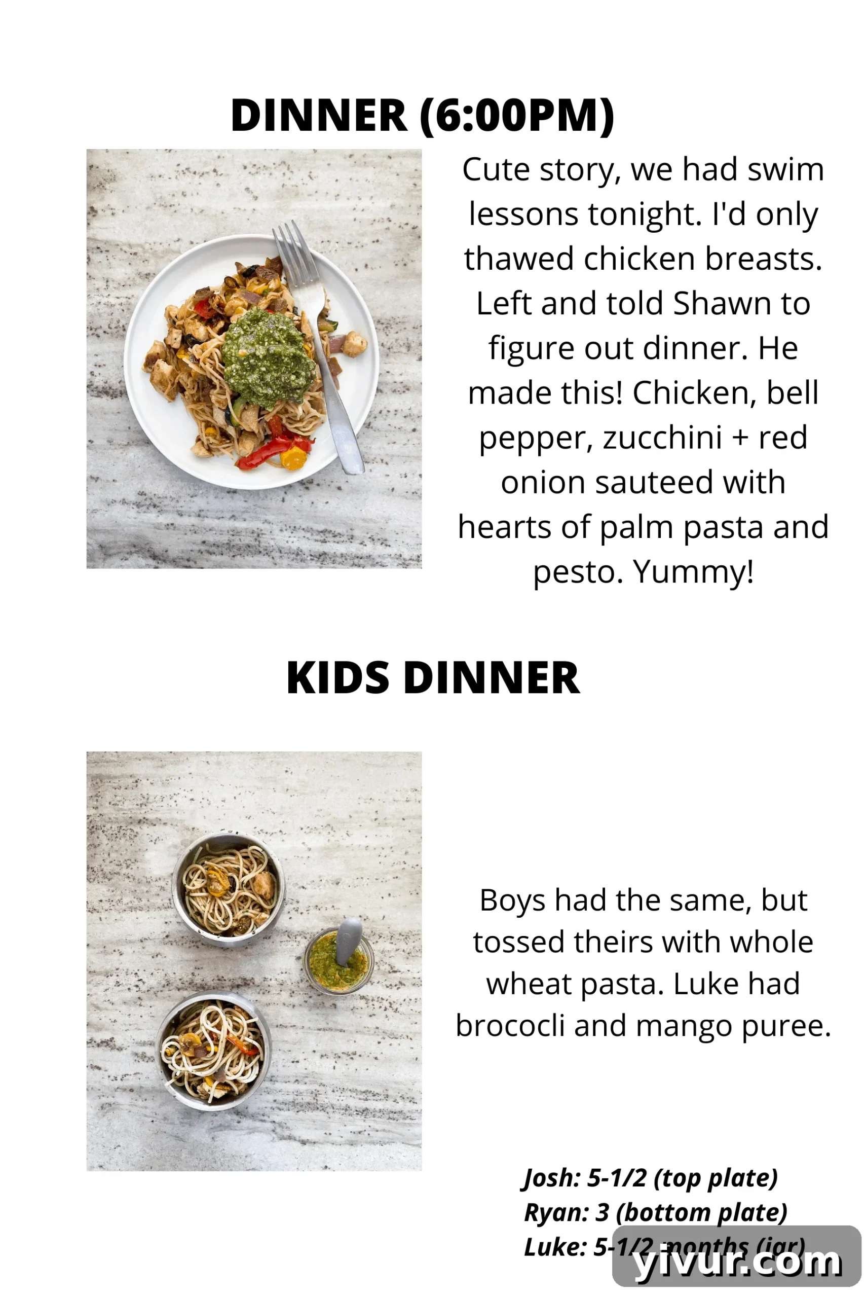 ButcherBox chicken with hearts of palm pasta and keto dairy-free pesto