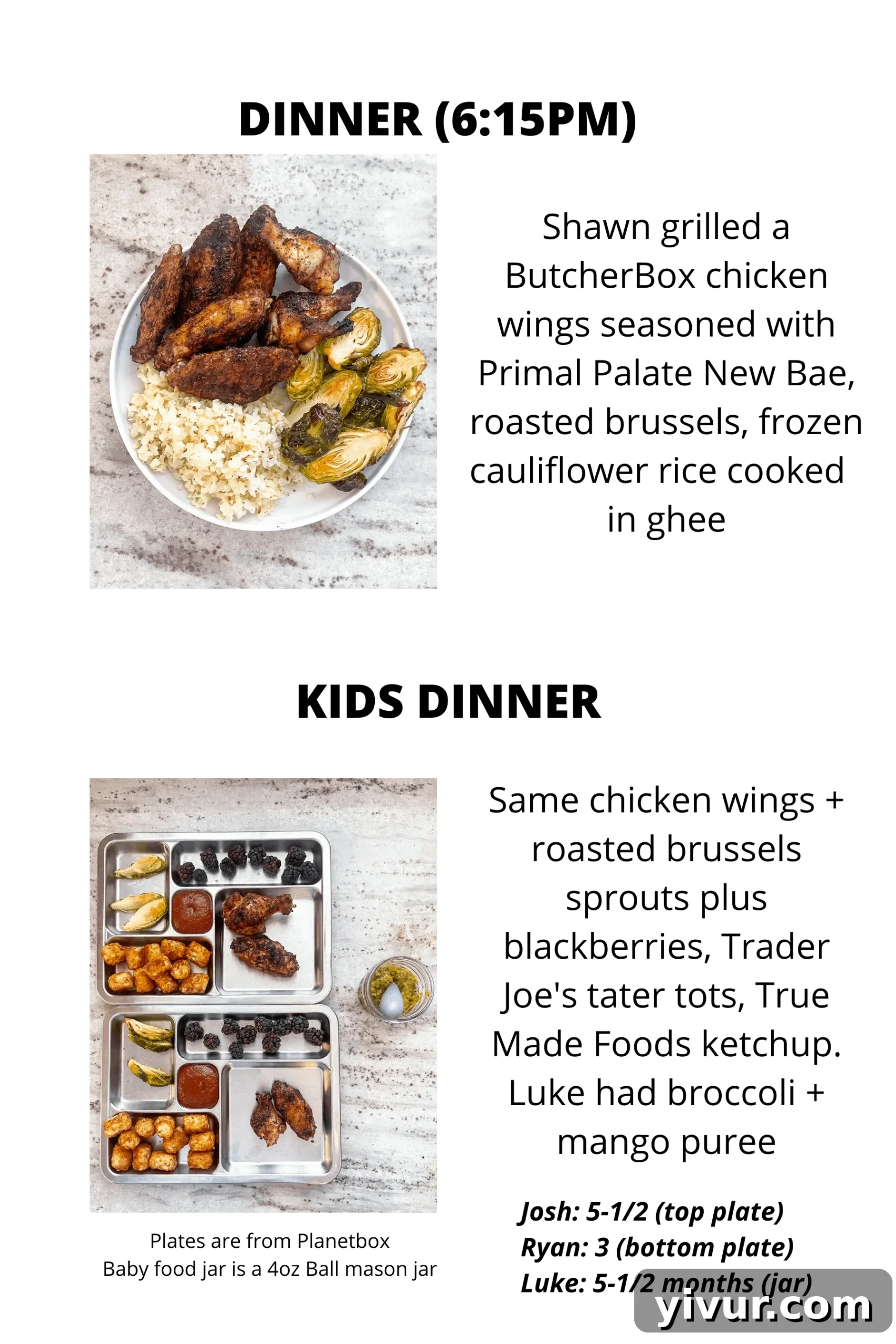 ButcherBox meal with roasted Brussels sprouts and True Made Foods ketchup