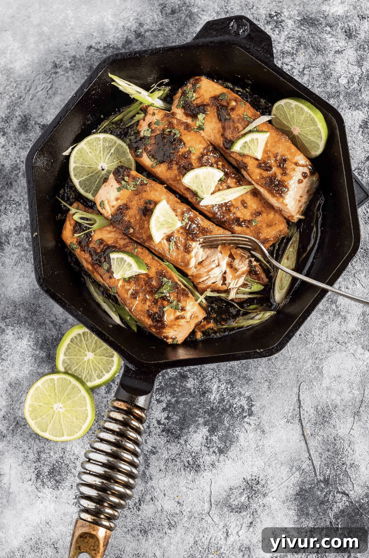 Keto Brown Sugar Salmon served with a side of vegetables