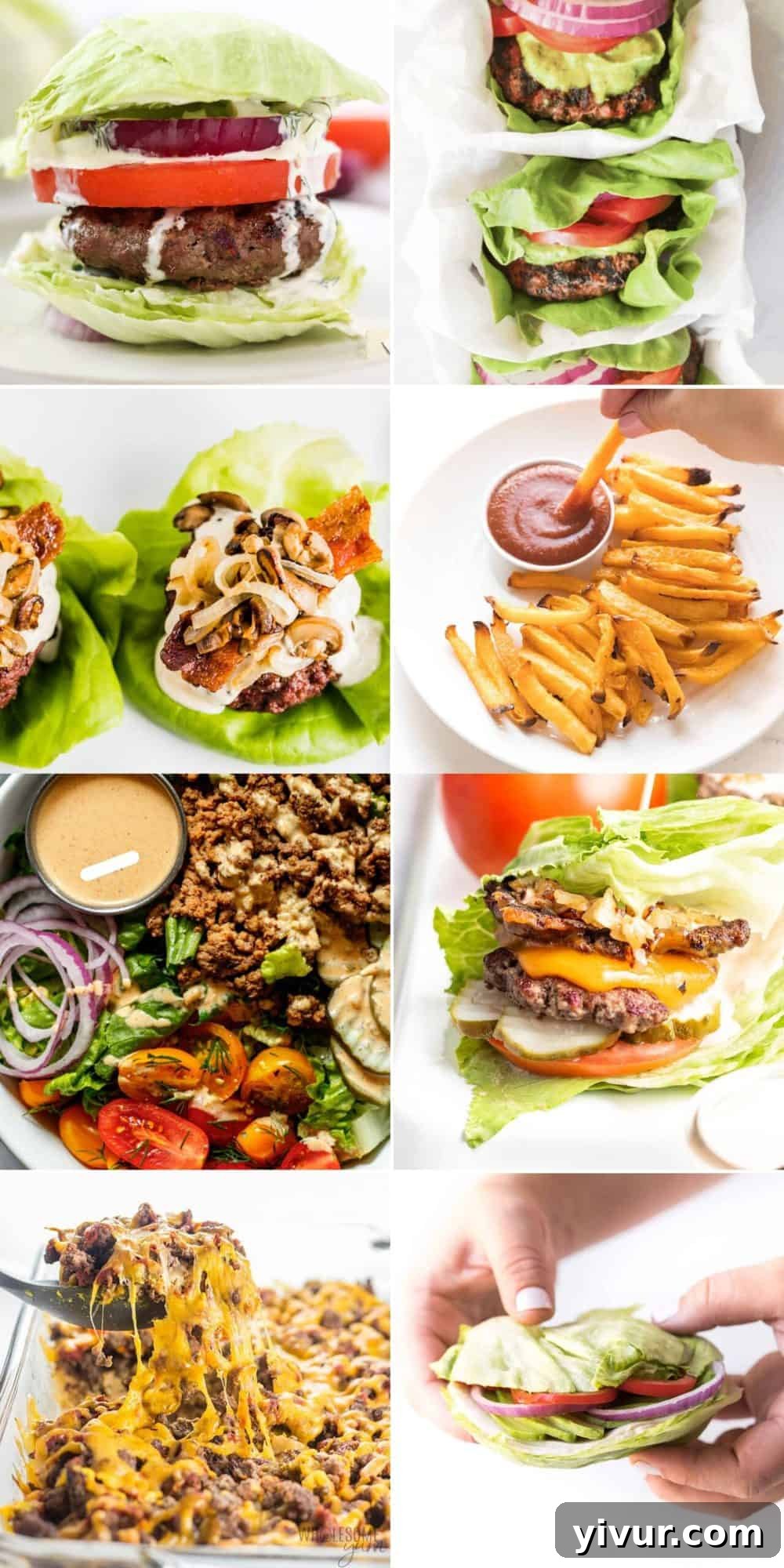 Collection of delicious keto burger recipes and ideas