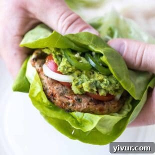 Keto Mexican Turkey Burgers with guacamole