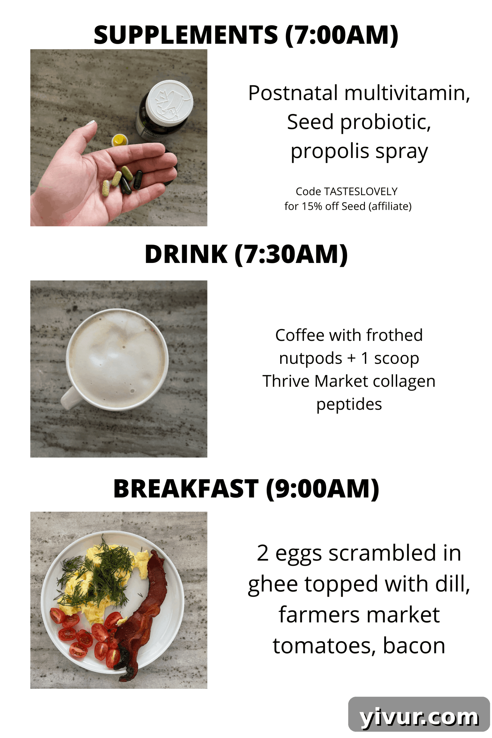 Morning supplements for daily health