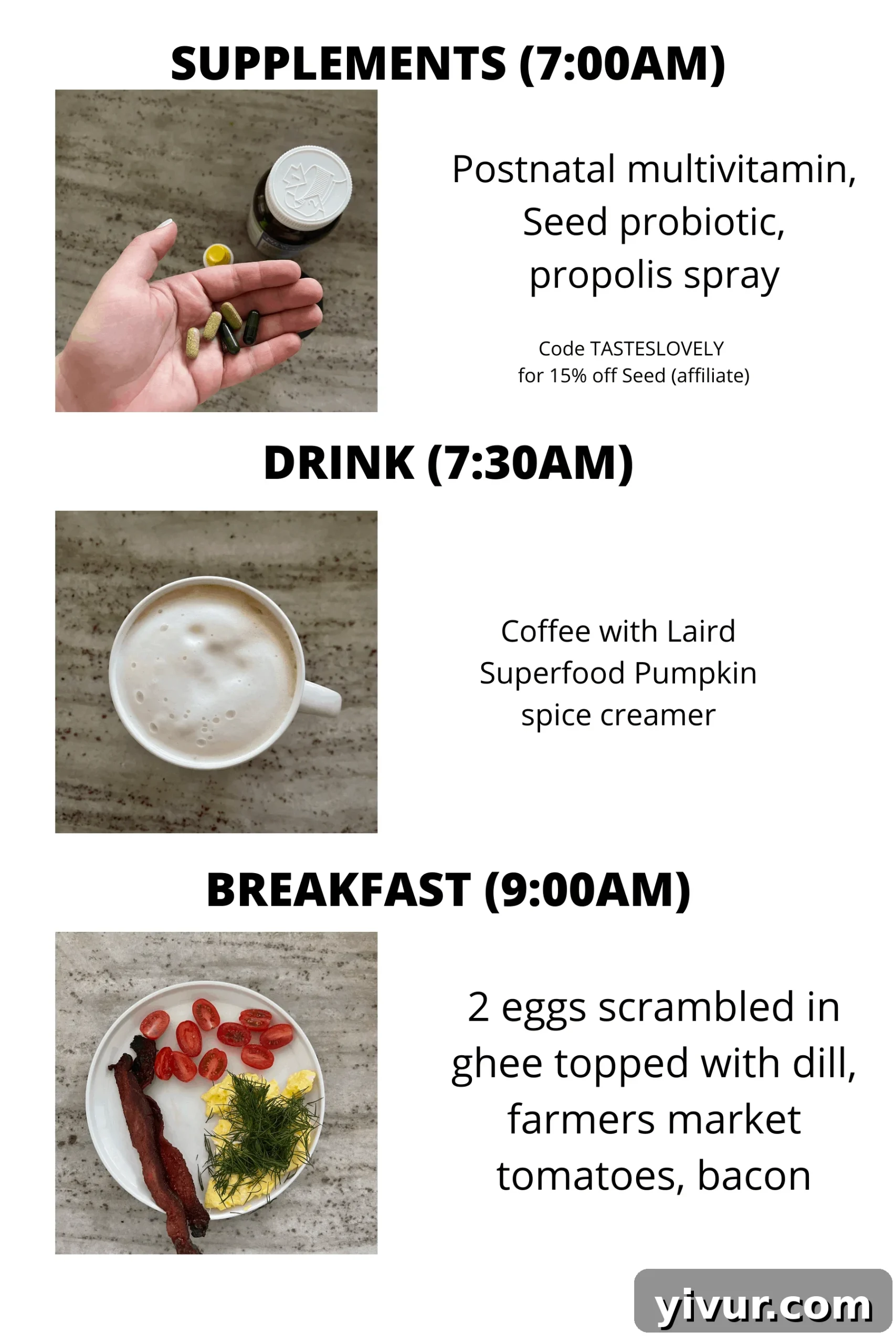 Morning supplements and a superfood latte