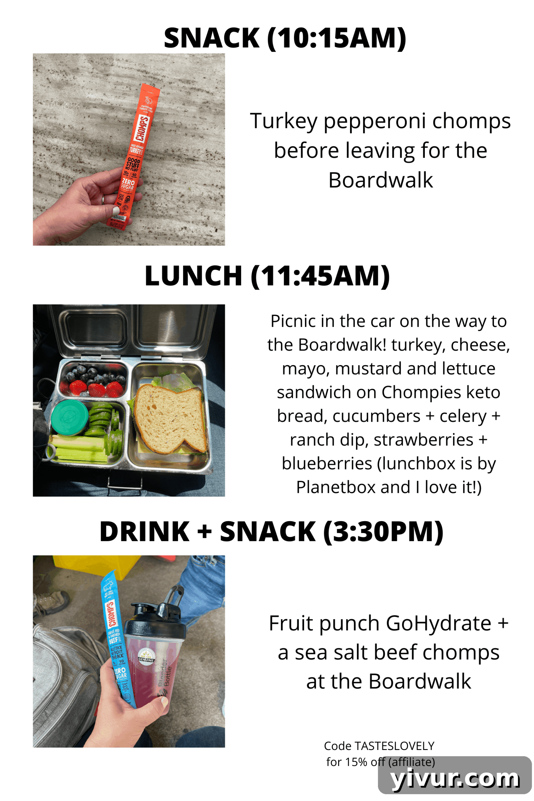 Chomps, mayo, ranch, and GoHydrate for lunch