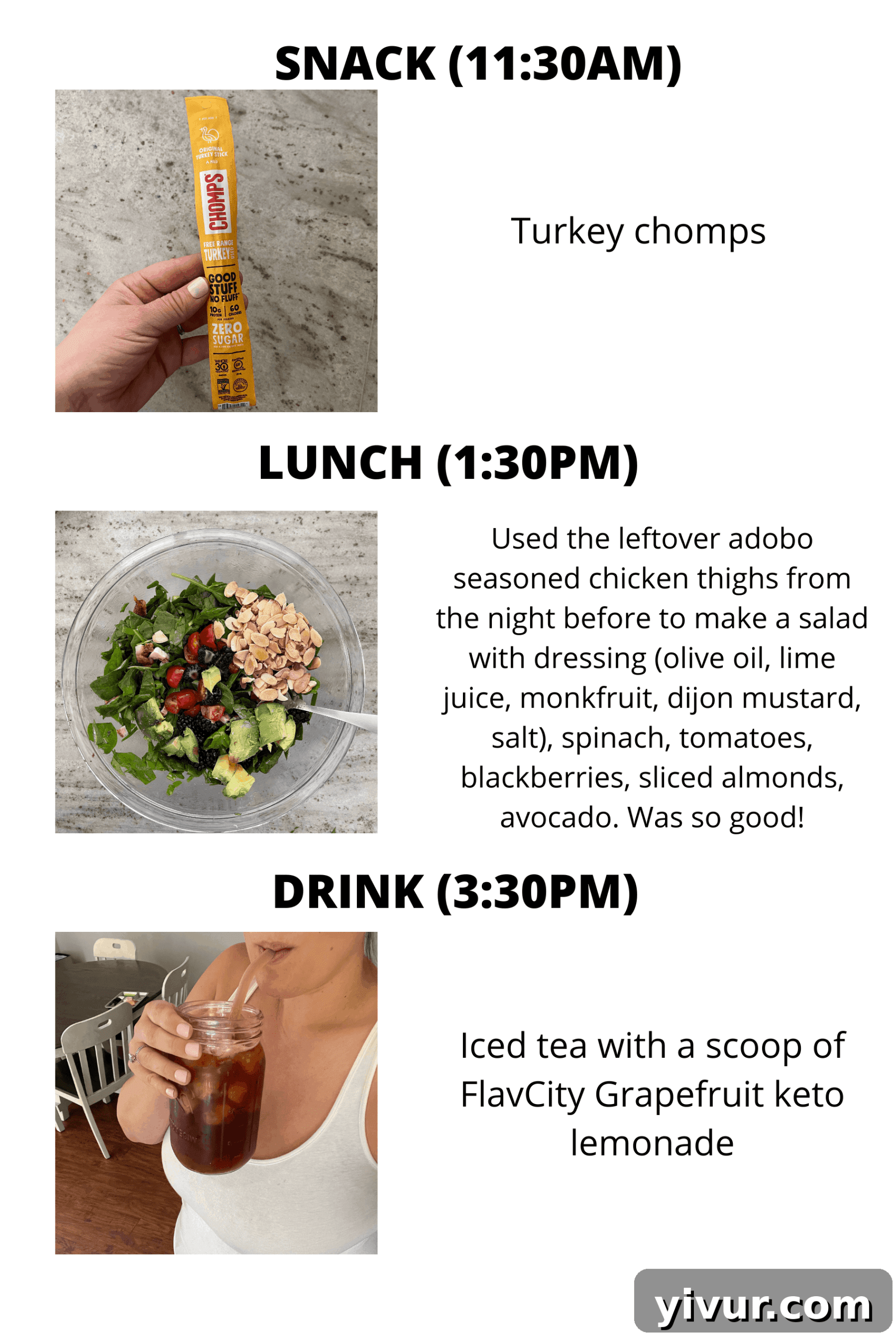 Chomps snack with FlavCity keto lemonade