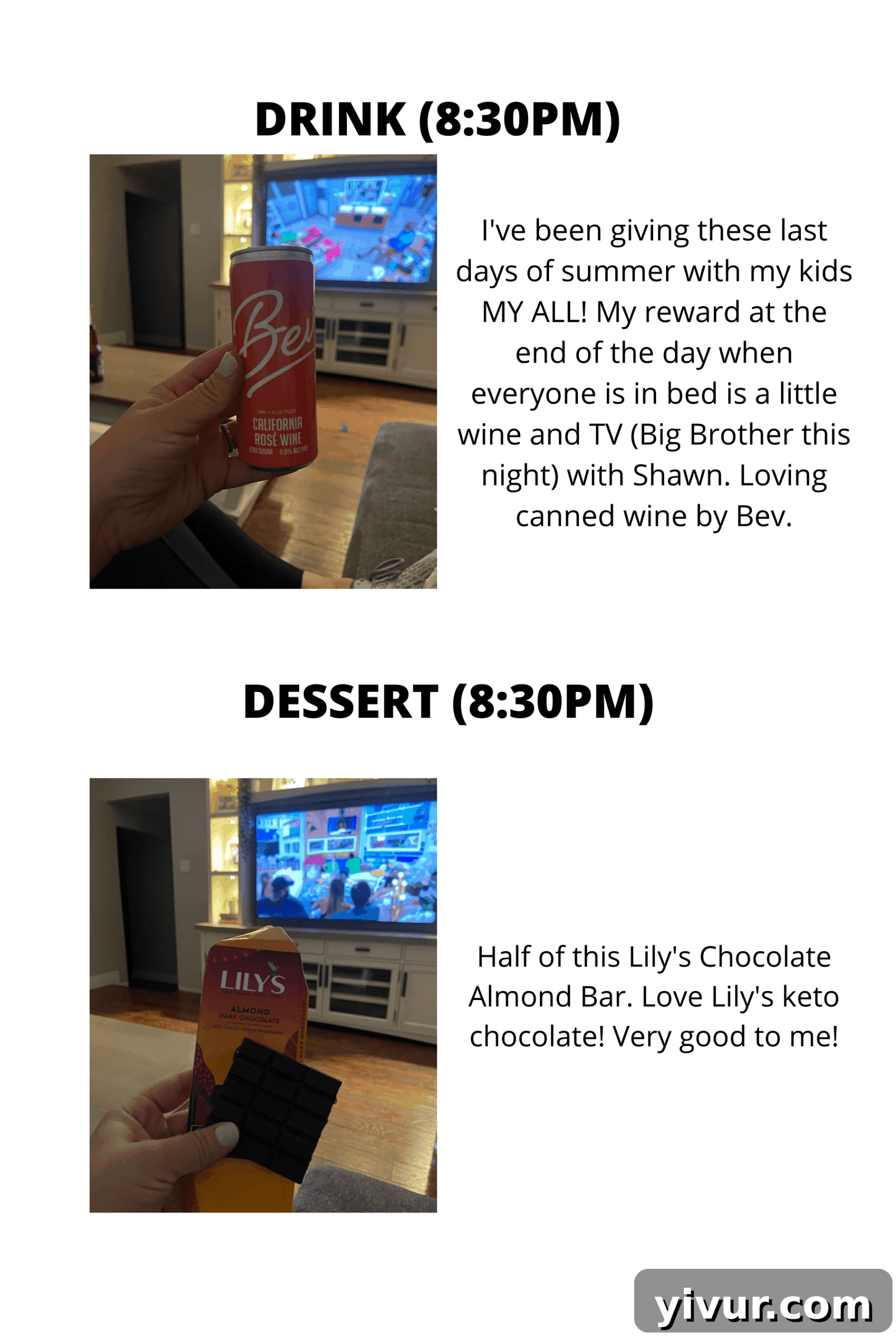 Lily's keto chocolate bar for a sweet treat