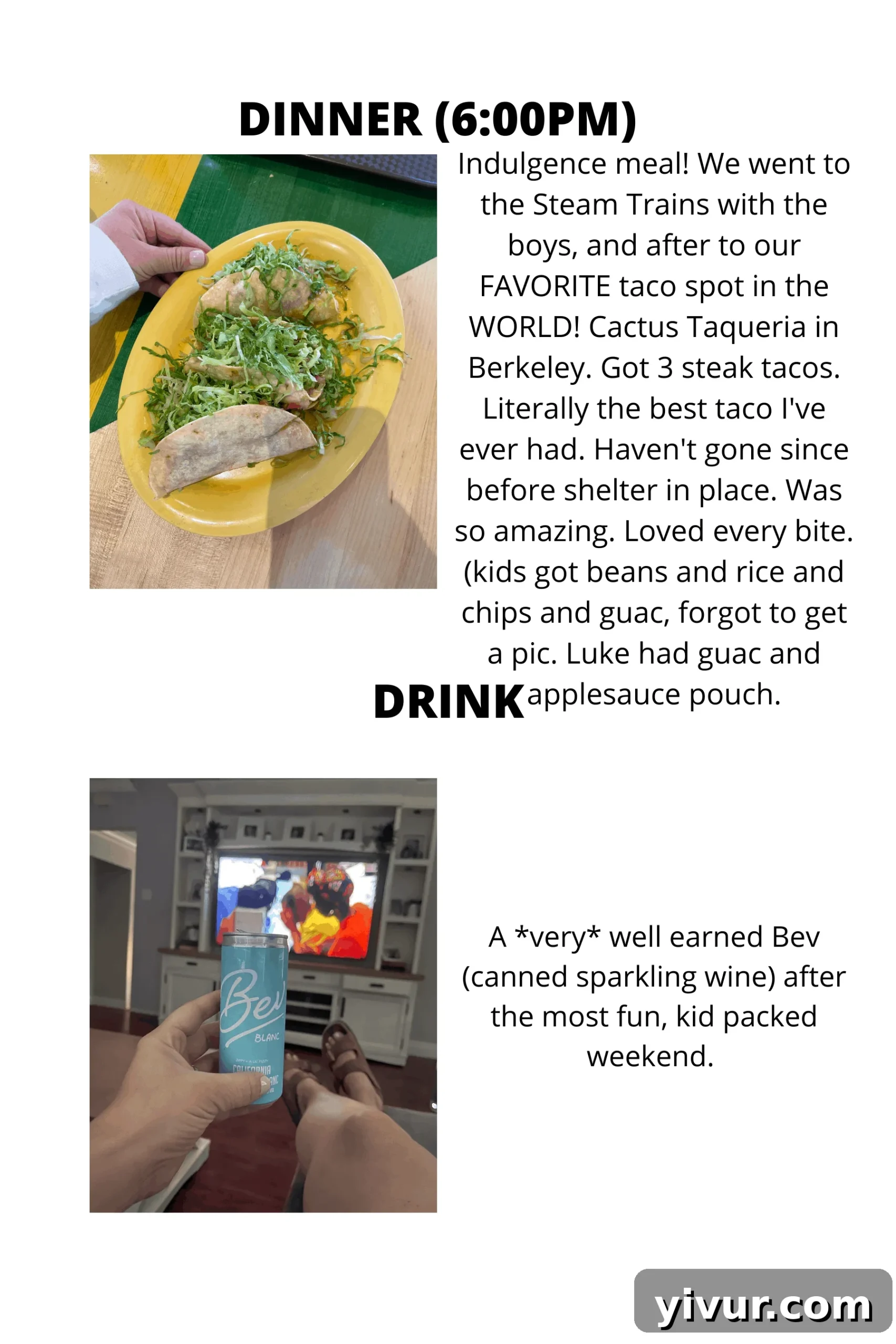 Takeout dinner from Cactus Taqueria