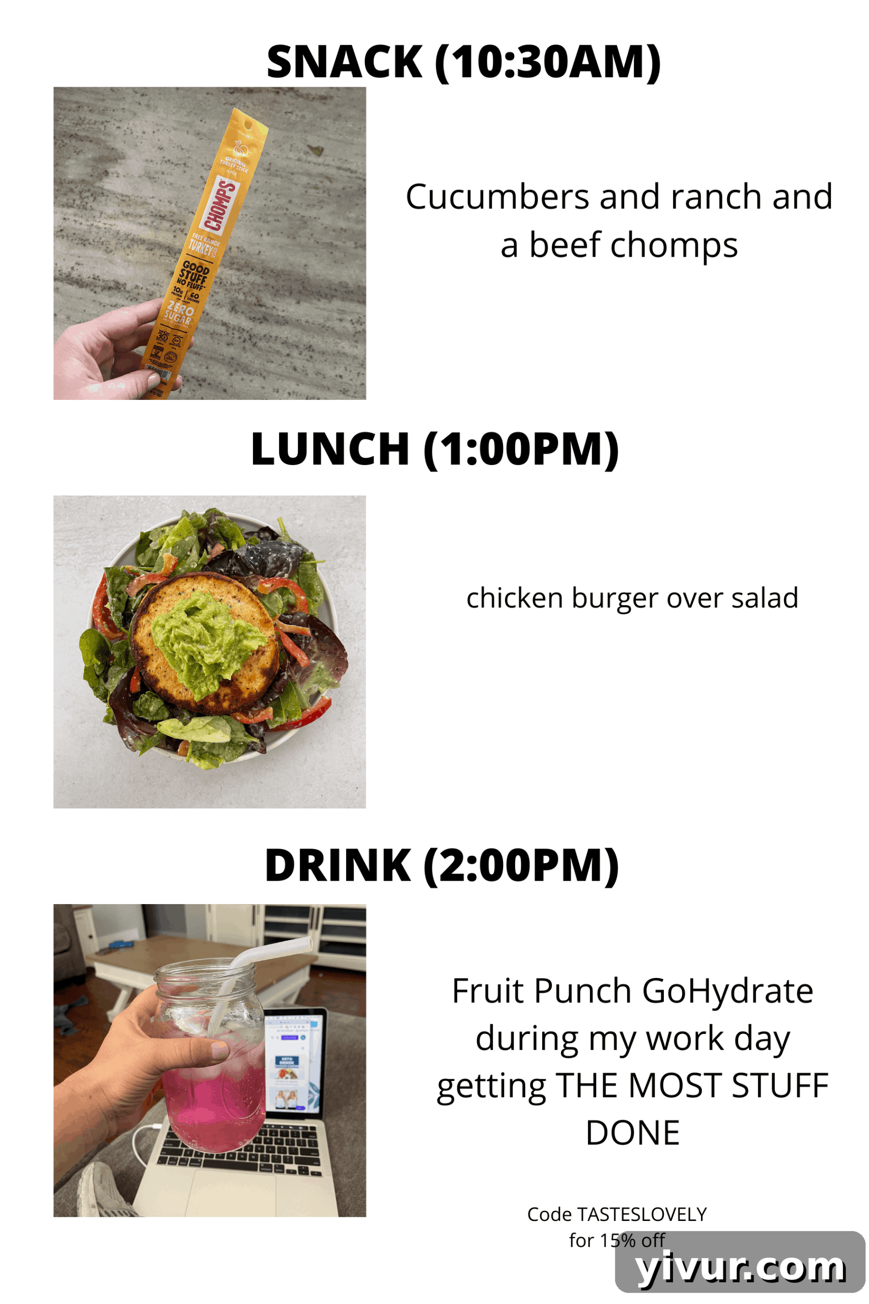 Midday protein snack and hydrating drink