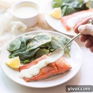Keto Lemon Garlic Aioli served with salmon