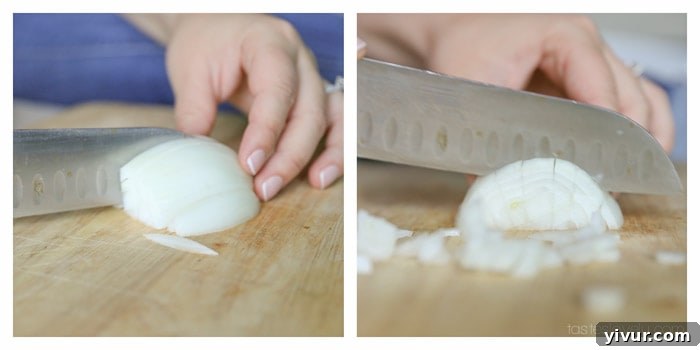Finely chopped yellow onion