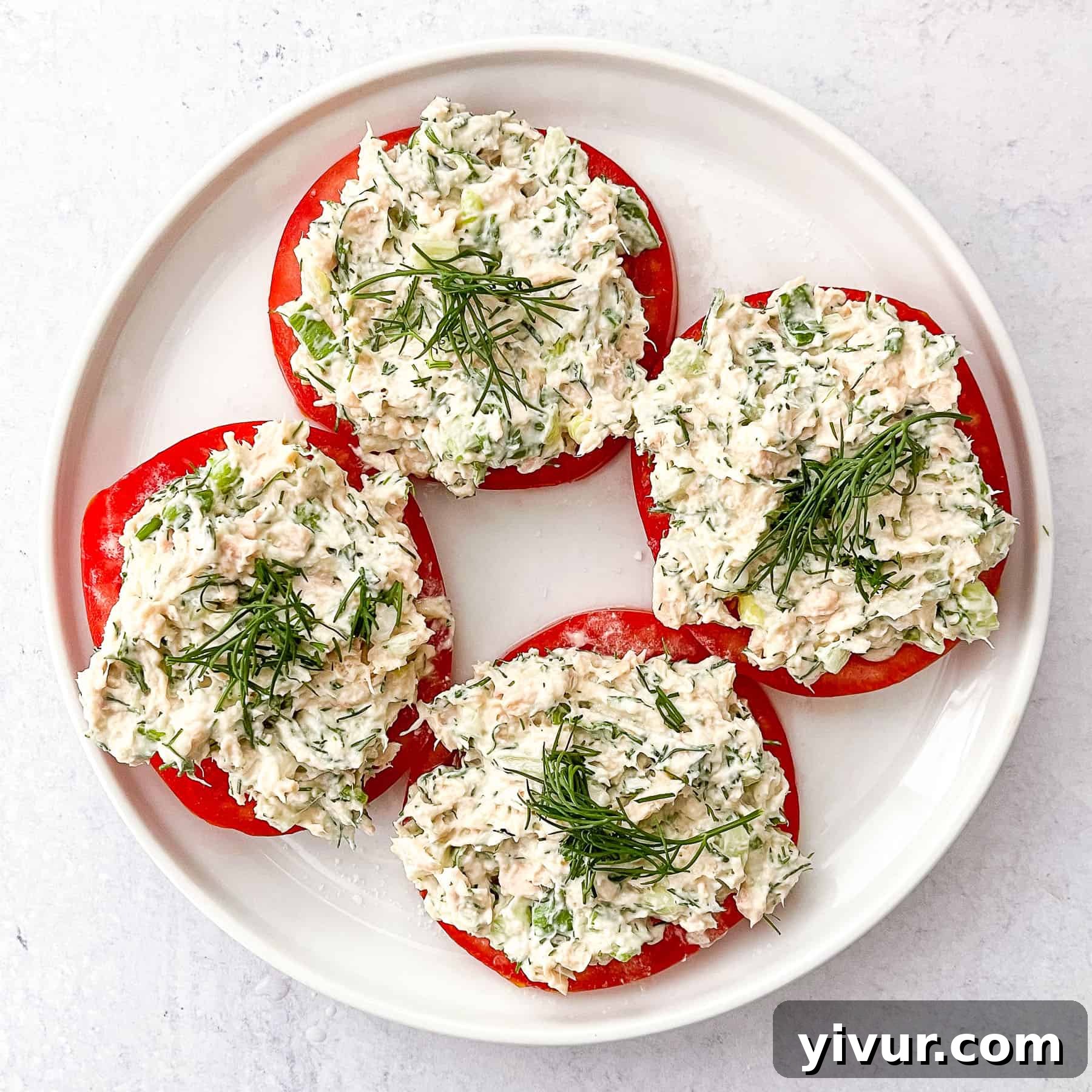 Keto Tuna Salad on Tomatoes