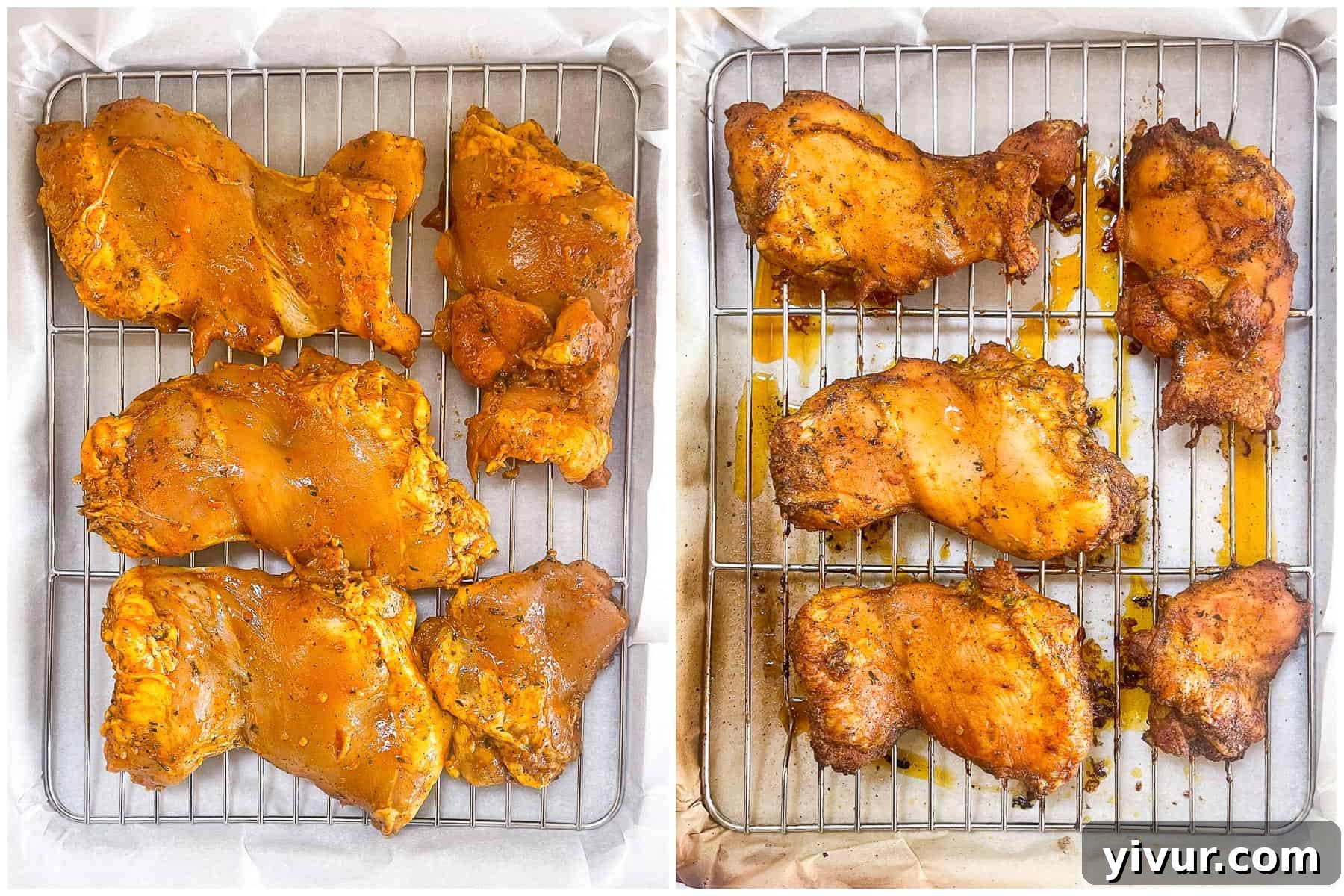 keto sheet pan chicken shawarma on a sheet pan with wire rack with a white background
