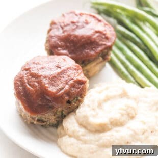 Individual keto mini meatloaf muffins, perfect for meal prep.