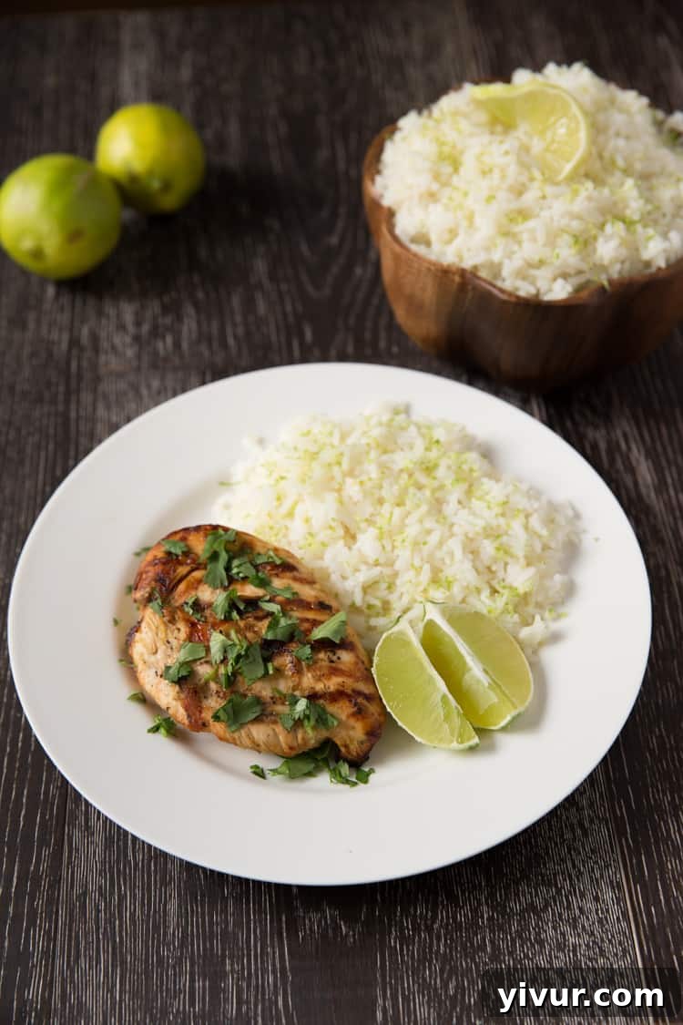 Delicious Thai Coconut Lime Chicken, perfectly grilled and bursting with tropical flavors. Ideal for a refreshing summer meal.