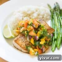 Pan Seared Mahi Mahi with Mango Papaya Salsa