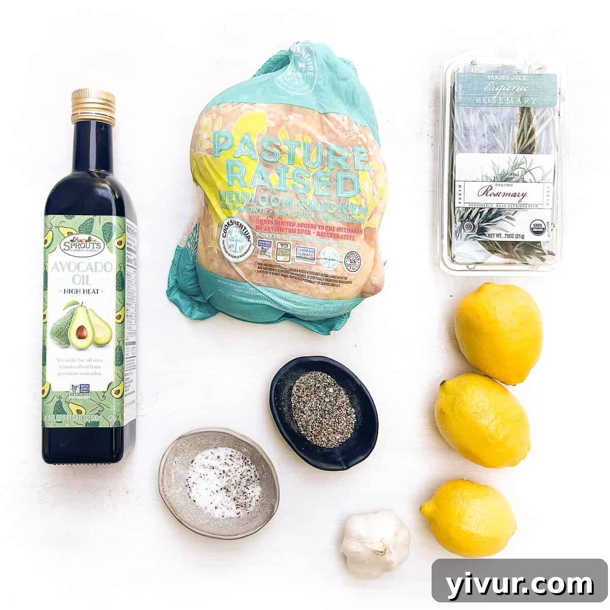 ingredients to make flattened chicken with lemon chicken marinade