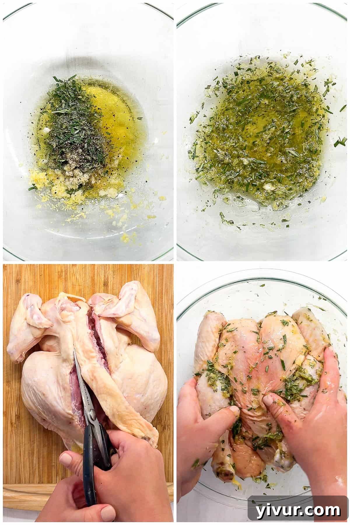 step by step photos for how to make this flattened chicken recipe