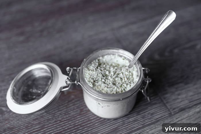 Storing homemade ranch seasoning in an airtight jar