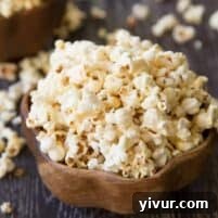A bowl of freshly made kettle corn.