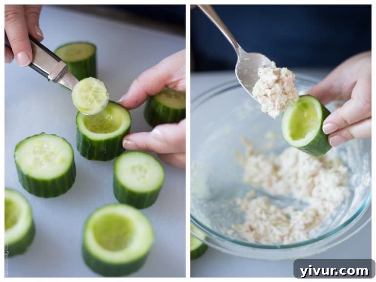 Fresh Tuna in Cucumber Cups - a perfect light meal or appetizer