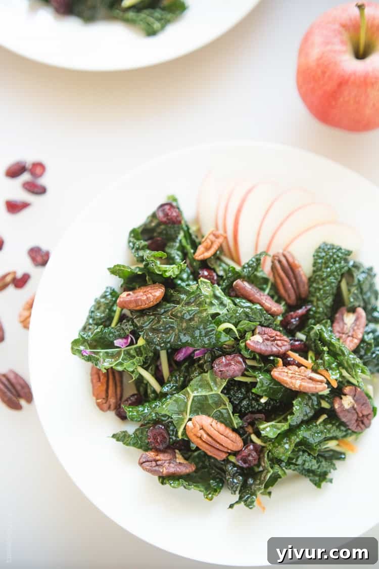 Delicious Winter Kale Salad with Apples and Pecans