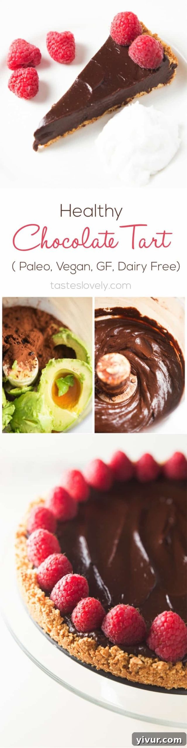 Healthy Chocolate Tart | tasteslovely.com