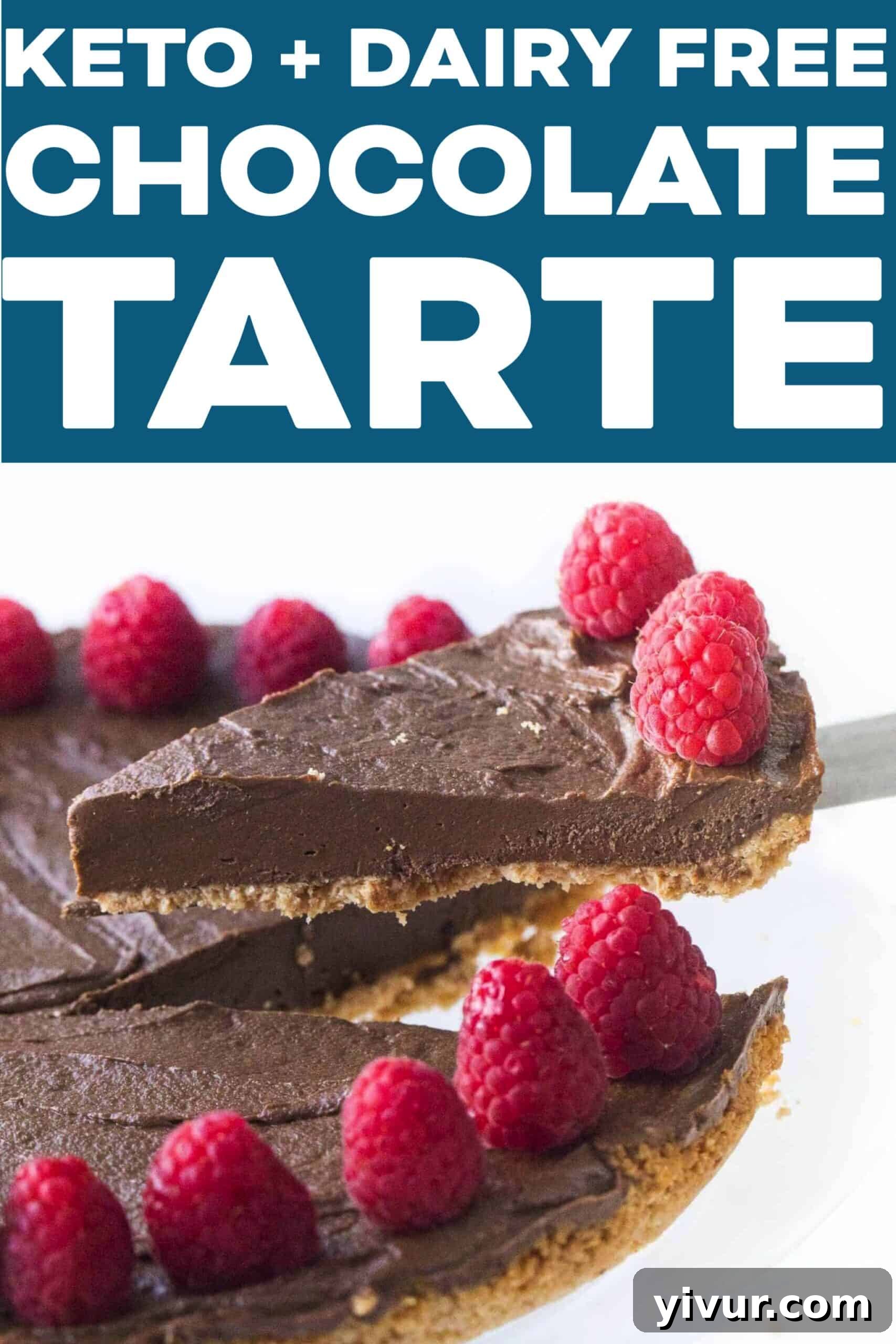 A beautifully sliced healthy chocolate tart, ready to be served and enjoyed by health-conscious dessert lovers.