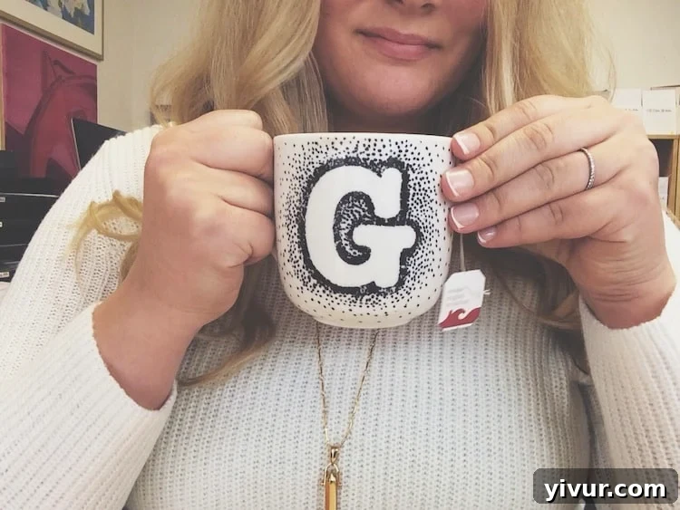 Monogram Sharpie Coffee Mug - A personalized DIY mug for tea lovers, adding a unique touch to morning routines.